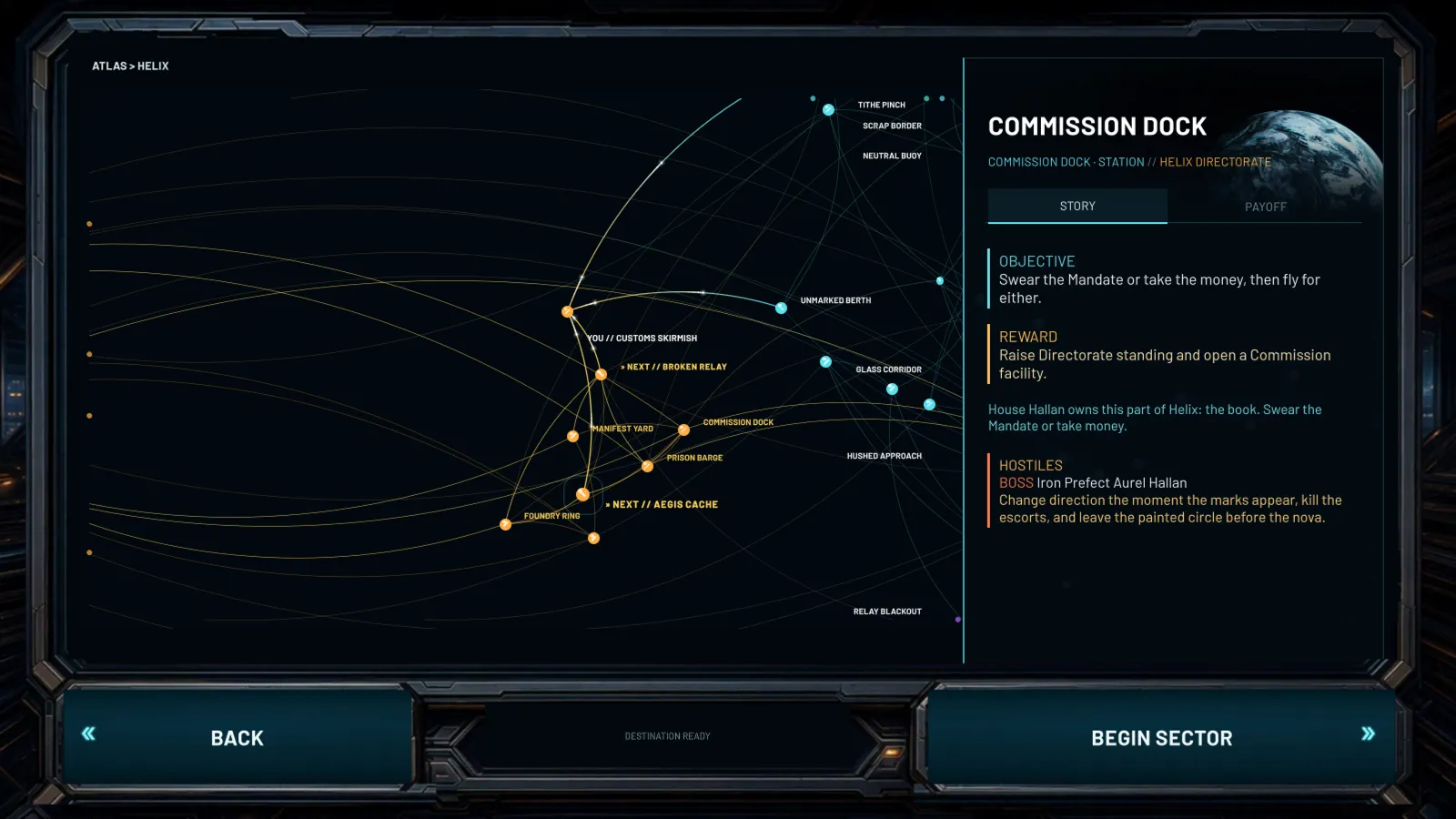 The story atlas with a dock's choice